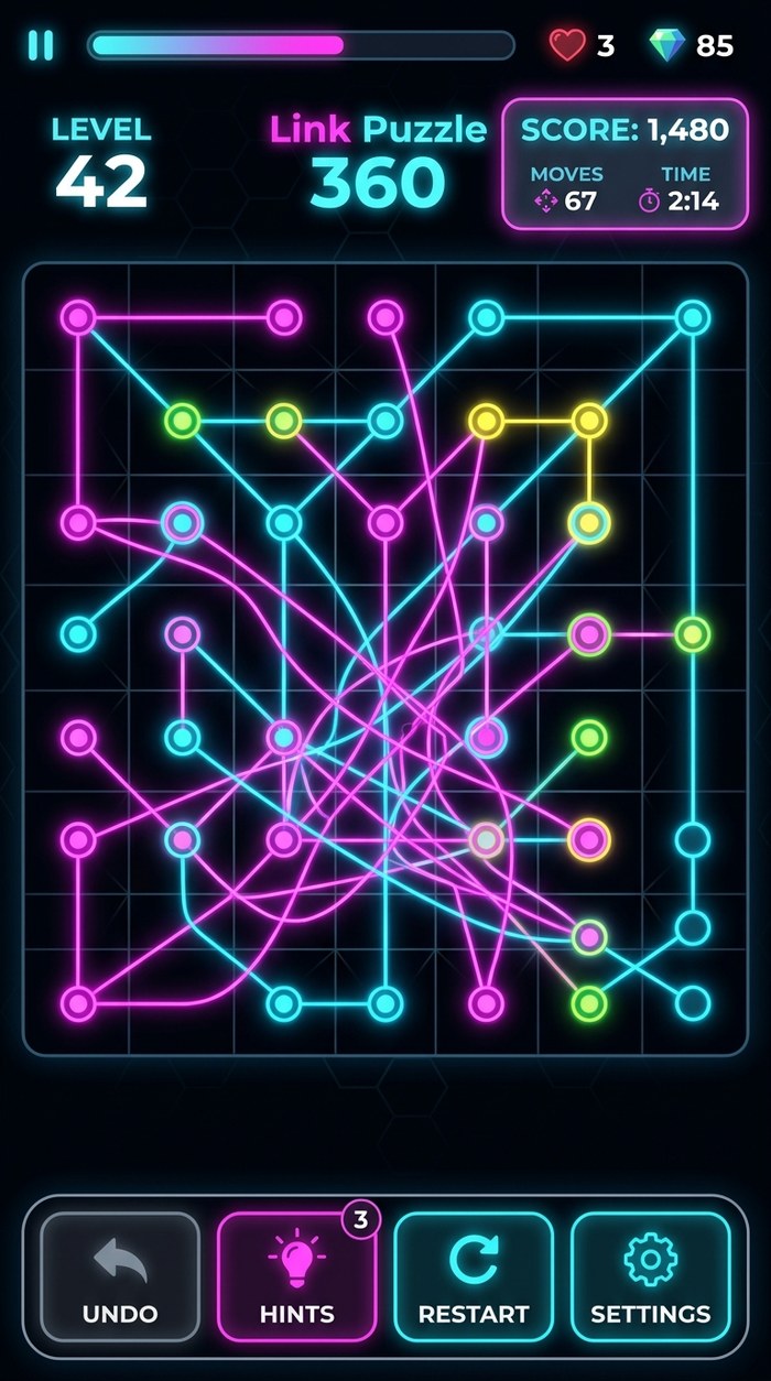 Link Puzzle 360 Gameplay Screen