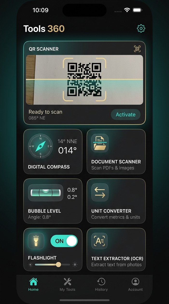 Tools 360 Dashboard Screen
